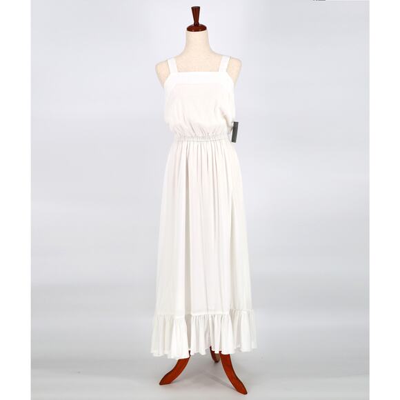 Splendid Women White Viscose Jenna Sleeveless Ruffle Maxi Flare Sundress Size M - Picture 3 of 5